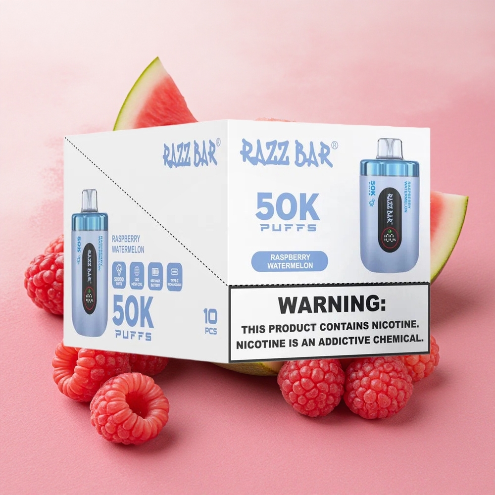Razz Bar 50K Puffs 1.0 Ohm Mesh Raspberry Watermelon Disposable Vape