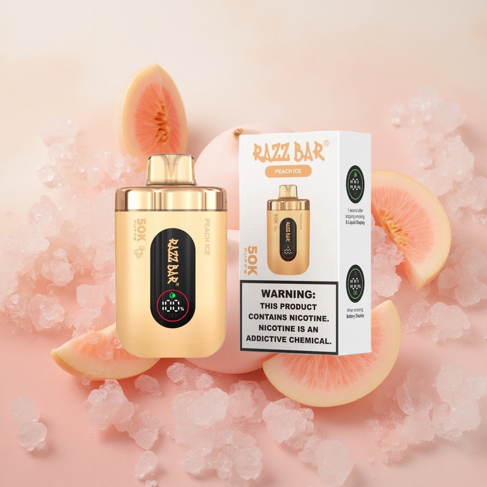 Razz Bar 50K Puffs 2% Nic Peach Ice Disposable Vape
