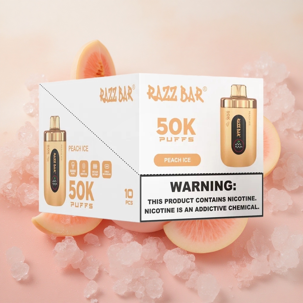 Razz Bar 50K Puffs 2% Nic Peach Ice Disposable Vape