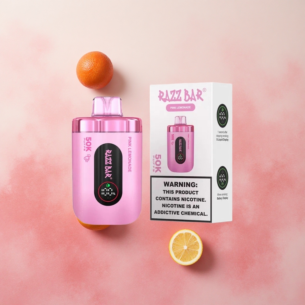 Razz Bar 50K Puffs 2% Nicotine Pink Lemonade Disposable Vape