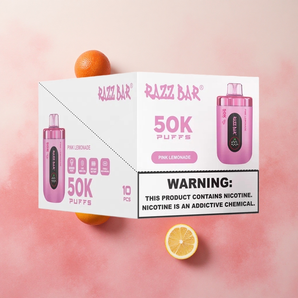 Razz Bar 50K Puffs 2% Nicotine Pink Lemonade Disposable Vape