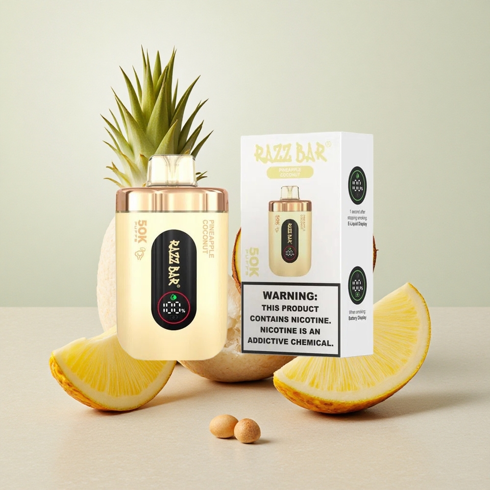 Razz Bar 50K Puffs 650mAh Rechargeable Pineapple Coconut