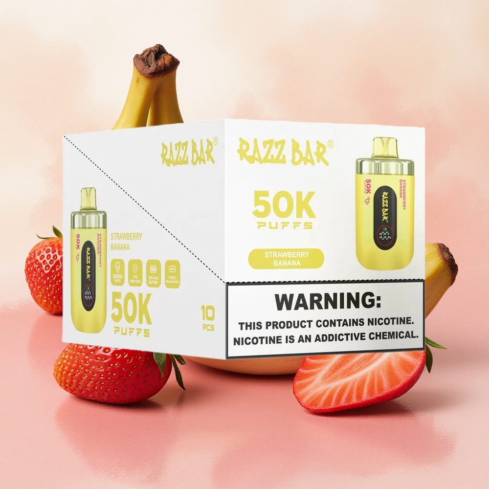 Razz Bar 50K Puffs Type-C Rechargeable Strawberry Banana
