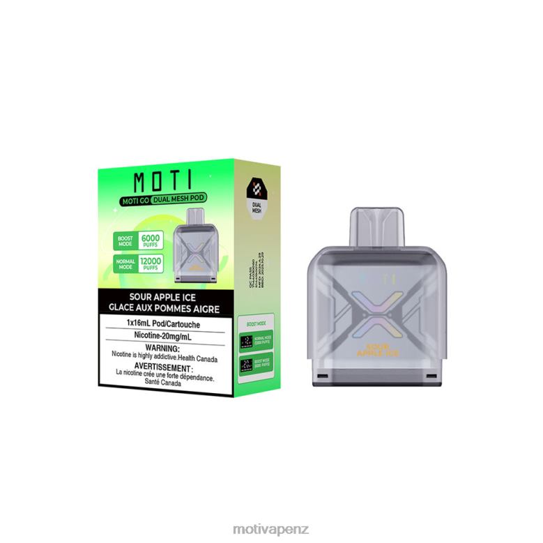 MOTI Vape Kit NZ - MOTI Go Pro Disposable Pod Sour Apple Ice 04XNH88