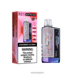 MOTI Vape Near Me - MOTI Beast Pro Disposable Vape (5%, 10000 Puffs) Strawberry Ice Cream 04XNH50